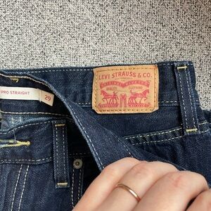 Levi's Dark Blue Denim Jeans - Low Pro Straight Fit